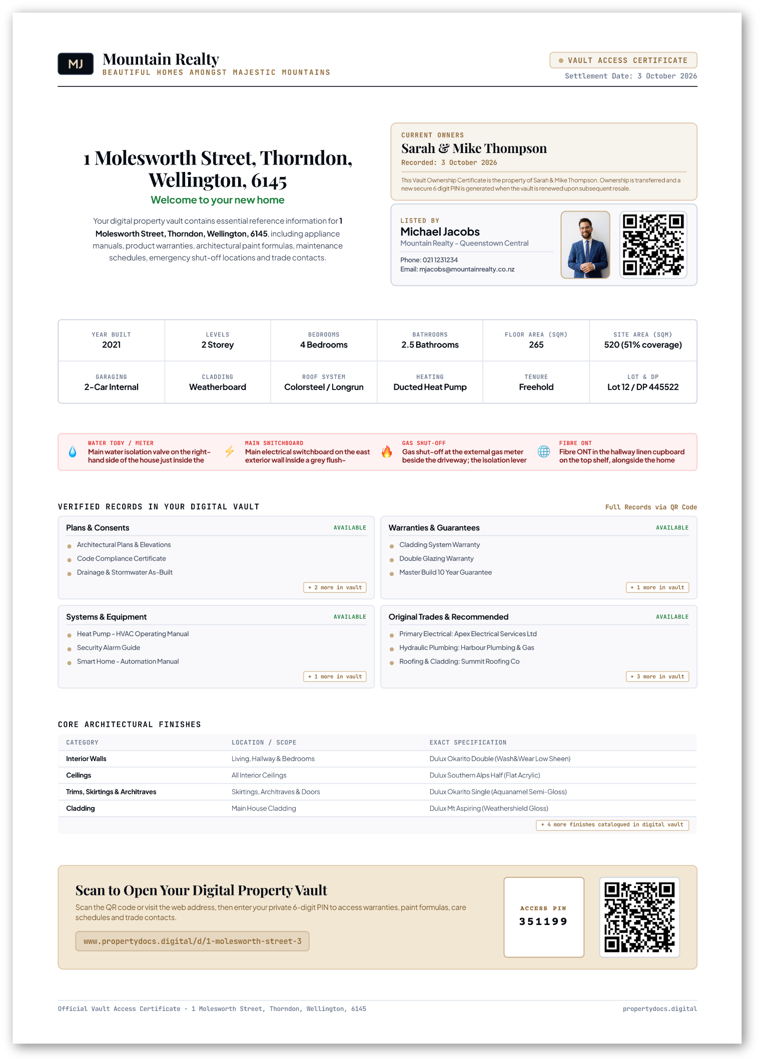 Vault Access Certificate